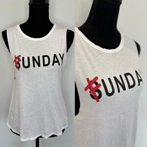 Forever 21 Sunday-Funday White Tank (M)